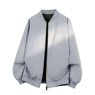 台灣熱賣Top1【台灣出貨M-5XL大碼】棒球服外套 拉鍊夾克 素色開衫 春秋薄款 潮流上衣 寬鬆百搭 男生外套 機能防