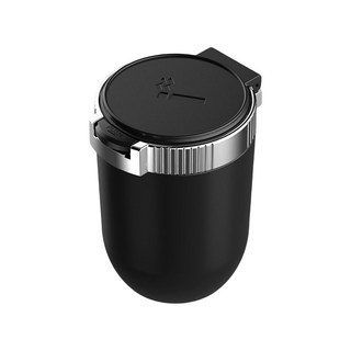 LED車用煙灰缸，內置LED燈，阻燃材質，車用便利，時尚設計, 銀, 1個