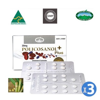 네이쳐스탑 호주 폴리코사놀 20mg 90캡슐 고함량 사탕수수 추출 왁스 알코올 제재, 90정, 1개