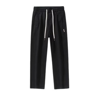 秋季潮牌男士休閒褲，美式復古鬆緊腰寬鬆直筒運動工裝長褲，舒適有型