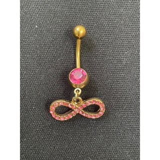 B9 現貨 8字蝴蝶結肚臍環 粗針臍釘 時尚個性 肚臍飾品, 現貨-藍色, 1個