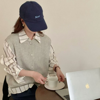 니트조끼 뜻밖에하루 봄 가을 겨울 베스트 기본 여성 조끼