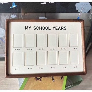 성장액자 기록 그리드 증명사진 졸업사진 프레임 여권사진 우드 기념, 1개, 2인치/사진(초1-고3)