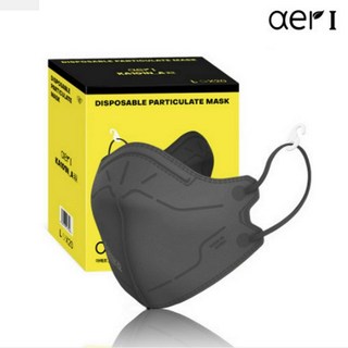 아에르아이 2급방진마스크 KA101N 1팩(5매) 블랙 편안한 새부리형 황사 미세먼지 바이러스, 블랙 1BOX(20개), 1개