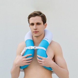 코지로움 물놀이 부력보조복 구명조끼 아동 유아 성인 썸머홀리데이 넥튜브 25 50 80, 80kg, 블루