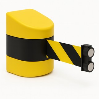 베러알 자석형 차단벨트 벽걸이 차단띠 가이드라인, 검정 노랑, 1개