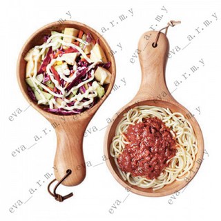 日式櫸木泡菜碗 長柄大碗 帶手柄櫸木沙拉碗 水果披薩碗 櫸木水瓢碗 餐具創意防燙湯碗 中式木碗 防摔飯碗, 1個, 日式櫸木泡菜碗 長柄大碗 帶手柄櫸木沙拉