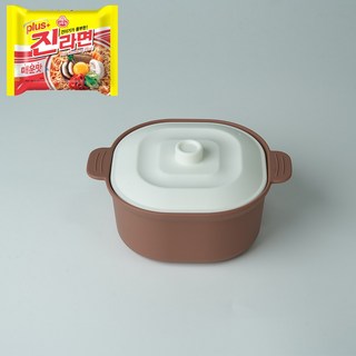아티즌 쿡 다용도 실리콘 찜기 전자레인지 라면 계란찜 조리 중형 정사각 700ml, 1개, 아몬드브라운