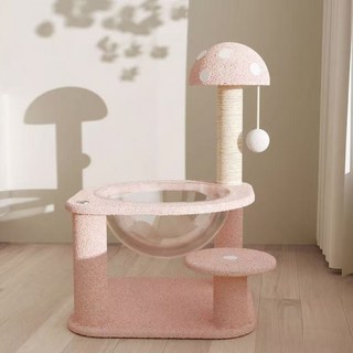 다기능 일체형 튼튼한 고양이놀이터 버섯 블리스고양이 캣타워, 1개, 핑크