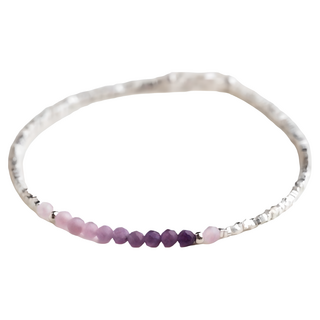 925純銀水晶手鍊 小美好小碎銀子 天然漸變紫水晶手鍊 女閨蜜簡約禮物細款