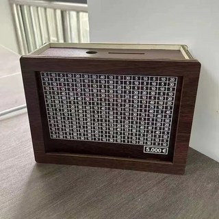 木質存錢罐 趣味目標存錢筒 組裝計劃存錢罐, 1個, 【計劃存10000元】美元款