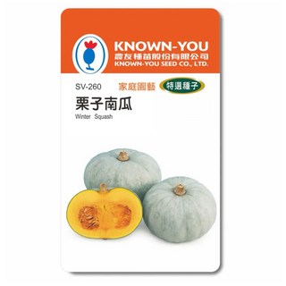 KNOWN-YOU栗子南瓜種子，家庭園藝特選，冬季蔬菜種植，台灣種子，風味獨特, 1個