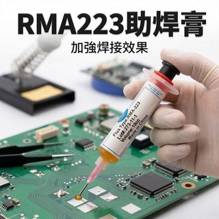 RMA223 助焊膏 針筒式 10cc 助焊劑 焊接輔助 針筒焊油 附推桿針頭 提高焊接效果, 1個