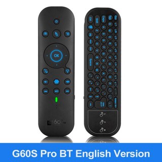 듀얼 모드 에어 마우스 IR 학습 무선 음성 원격 제어 안드로이드 TV 박스용 백라이트 조명 G60S Pro BT 2.4G BT5.0 신제품, English with battery, 1개