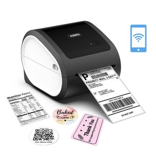 愛墨Aimo D520BT 超商出單機 藍芽標籤機 出貨單神器 食品標籤機, 黑色（贈送1捲350張紙捲）, 1個