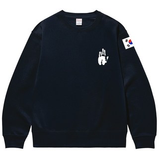 KOREA 안중근 손바작 맨투맨 기모티 대한민국 헤비 코튼 남자 긴팔티 겨울 상의 빅사이즈 티셔츠