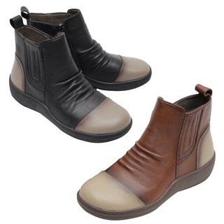 스타슈 여성 천연소가죽 셔링 첼시 앵클 부츠 하이탑 스니커즈 운동화 4.5cm