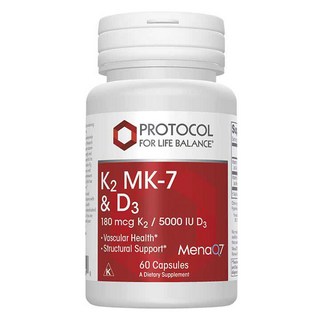 Protocol For Life Balance K2 MK-7 & D3 180mcg K2 5000IU 膠囊, 1個, 60錠