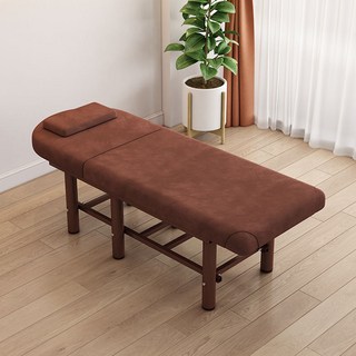 美容床專業按摩床 家用艾灸床推拿床 美睫床紋繡床 理療床多功能摺疊設計 舒適加厚海綿 可調節高度 收納便利 台灣出貨, 圓頭185*70棕色絨布6CM, 1個, 圓頭185*70棕色絨布6CM