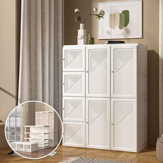 ANT BOX 앤트박스 접이식옷장 조립식 장농 폴딩 무설치 대용량 수납장, 화이트