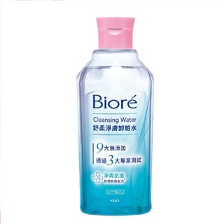 Biore 蜜妮-舒柔淨膚卸粧水淨爽抗痘型300ml&舒緩保濕型300ml 敏感肌適用 隨身攜帶瓶 不易致痘致粉刺, 1個, 淨爽抗痘型300ml(藍)/瓶