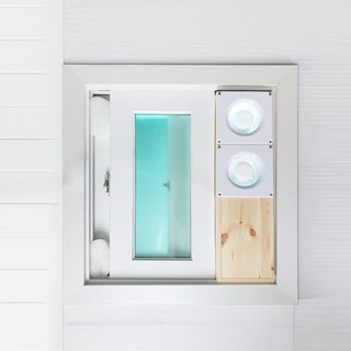 창문 환풍기 맞춤 제작 창틀 주방 화장실 10tPS12, 듀얼 환풍기 60cm 이하