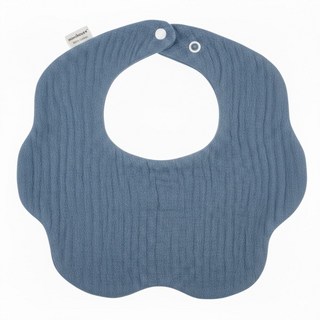 Baby童衣 寶寶純棉六層紗布圍兜 兒童口水巾 雙按扣設計, 紫藍色, 1個, 1個裝