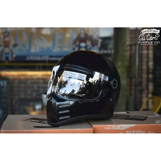 AIRRUNNER 全罩式安全帽，附雙鏡片，內置鏡片山車帽, 緞面黑,S