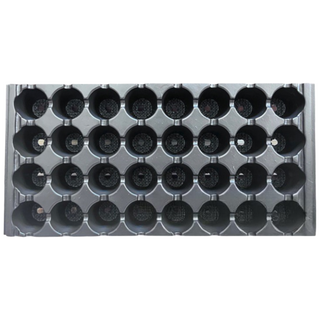 種子王國 育苗盤 32孔播苗盤 穴盤 塑膠育苗盤 黑色圓孔 園藝資材, 灰色, 1個