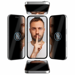 아이수트 아이폰 360도 지문방지 사생활보호 매트 강화유리 액정보호 필름, 1개