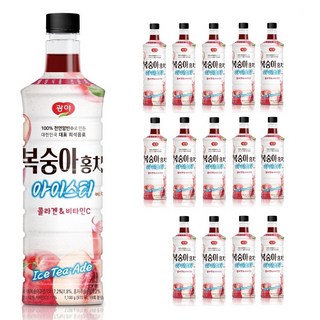복숭아홍차 베이스, 15개, 970ml
