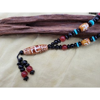 正 情侶款天珠《縈盈 太極院香品》每條僅一條 萬字天珠 具有宇宙天然強烈的磁場能量, 黑、紅、藍, 1個