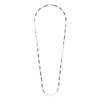 지아지아 아리조나 14K 옐로 골드 사파이어 펄 비즈 네크리스