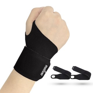 모티버 스킨핏 손목보호대 밴드, 블랙, 2개