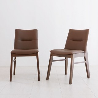 [리비니아] 코지 원목 식탁의자 1+1, 월넛, 2개