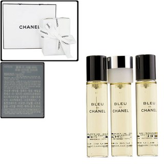 [선물포장+쇼핑백] 블루 드 샤넬 EDP 트위스트 앤 스프레이 (리필 20ml x 3개), 3개