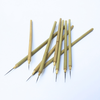 ARROWROCK 一方石工作室 山貓毛蒔繪筆 漆藝工具 彈性佳不易分叉 天然竹製筆桿, 1個, 16號