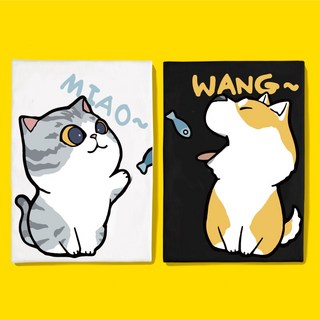 貓丟魚狗接魚KUSO純棉短T情侶裝【Y0906】MIT台灣製快速出貨短袖T恤