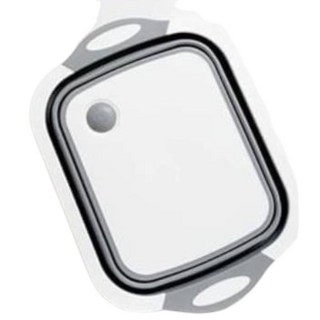 （灰白色）︱折疊水槽 露營便攜 折疊洗菜籃︱麥手作, 可折疊水槽切菜砧板, 1個