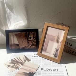 木質相框，北歐風相框，畫框，相片框，5吋 6吋 A4畫框, 1個, 黑色,5吋-內徑8.9*12.7cm, 黑色