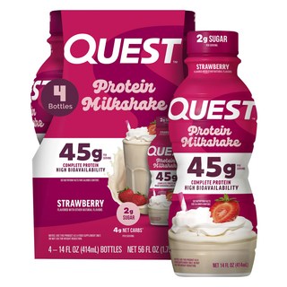 QUEST NUTRITION 草莓蛋白奶昔 4入, 1個, 1.75L