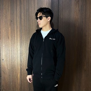 Le Coq Sportif 男款連帽外套 黑色 棉質 logo 夾克 CV58