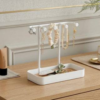 한눈에보이는 깔끔한 화장대 악세사리 보관함, 화이트, 1개