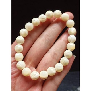 天然硨磲珍珠貝圓珠手串