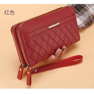 皮夾 雙拉鍊 女生長夾 韓版簡約風