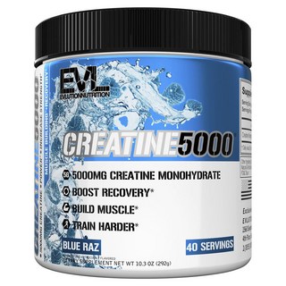 EVLUTIONNUTRITION 肌酸補充粉 5000mg 藍覆盆子風味, 1個, 292克