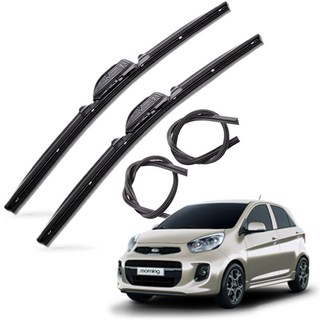 모닝 SA TA JA 어반 전차종 순정(호환)형 자동차 프리미엄 와이퍼 전면 리필고무 1+1+1, 모닝TA-PR550+400mm커넥터A, +리필고무 각 사이즈 1개씩