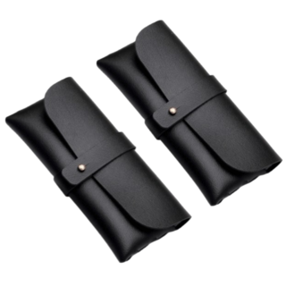 [1+1] 선밸런스 안경 선글라스 케이스 스웨이드 버클 가죽 휴대용 다용도 파우치