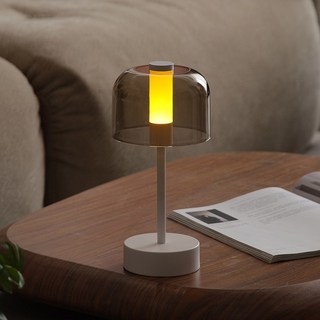 SKYFCC 침실 무드등 밝기조절 무선 탁상등 LED 테이블 탁상 조명 충전 수면 전등 인테리어 침대 조명, 화이트, 1개