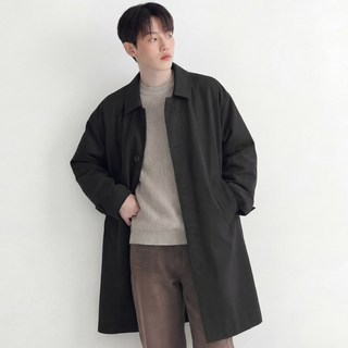 루크 봄가을 남성 오버핏 싱글 트렌치코트 남자 간절기 긴팔 롱코트 루즈핏 맥코트 전체 안감 데일리 자켓 캐주얼 아우터